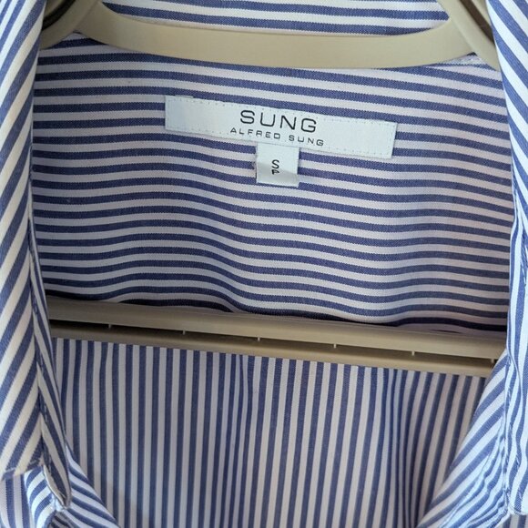 Alfred Sung stripes long sleeve button up - Picture 4 of 4